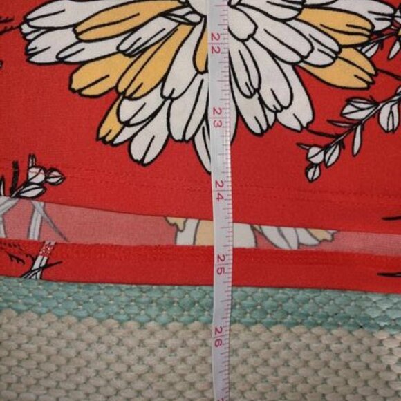 Express Orange Floral Bird V Neck Strappy Tank Size Small - Picture 10 of 11